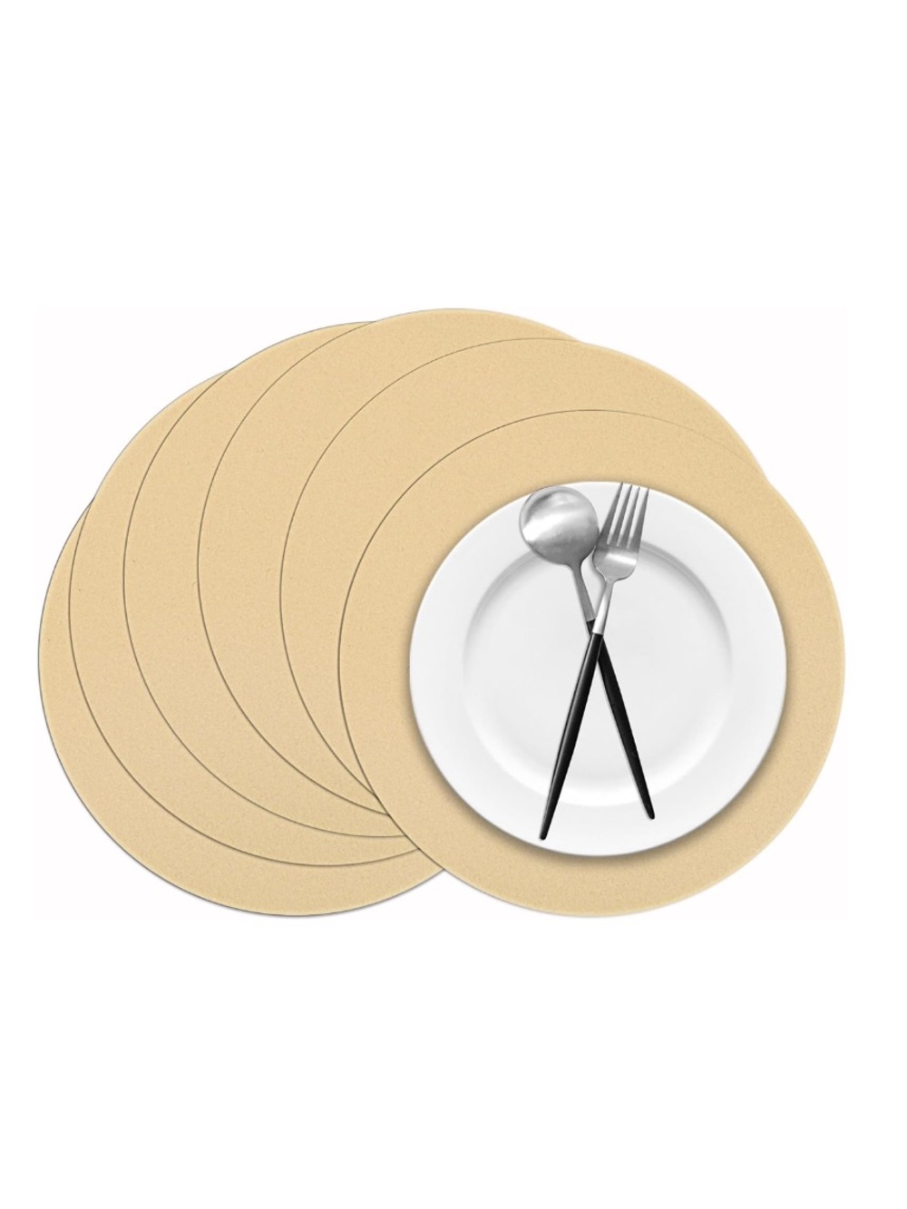 50 Pieces Kraft Paper Place Mats Brown Round Disposable